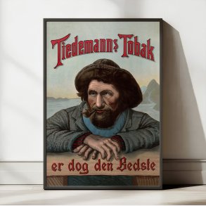 Tiedemanns Tobak 1920 - Norsk reklameplakat med fiskere