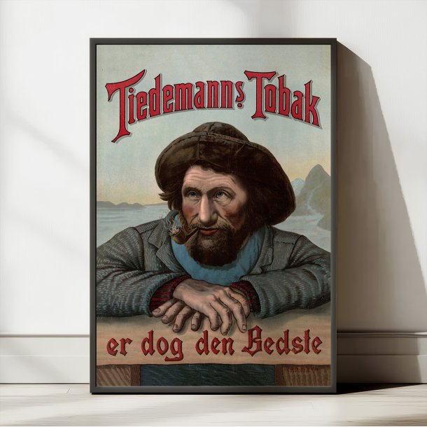 Tiedemanns Tobak 1920 - Norsk reklameplakat med fiskere