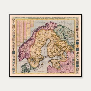 Skandinavien 1714 - Historisk kort af Henri Abraham Ch�telain