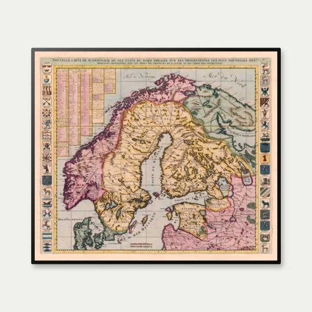 Skandinavien 1714 - Historisk kort af Henri Abraham Ch�telain