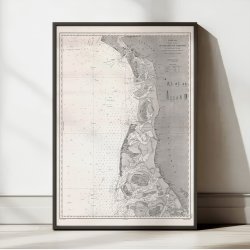 Nords�en 1877 - Fransk s�kort over Jyllands vestkyst og Slesvig