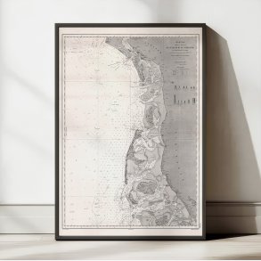 Nords�en 1877 - Fransk s�kort over Jyllands vestkyst og Slesvig