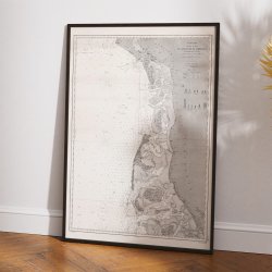 Nords�en 1877 - Fransk s�kort over Jyllands vestkyst og Slesvig