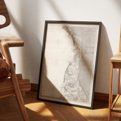Nords�en 1877 - Fransk s�kort over Jyllands vestkyst og Slesvig