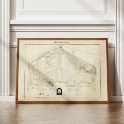 Sndermarken 1847 - Koloreret litografi af Frederiksberg Have