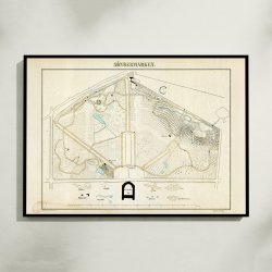 Sndermarken 1847 - Koloreret litografi af Frederiksberg Have