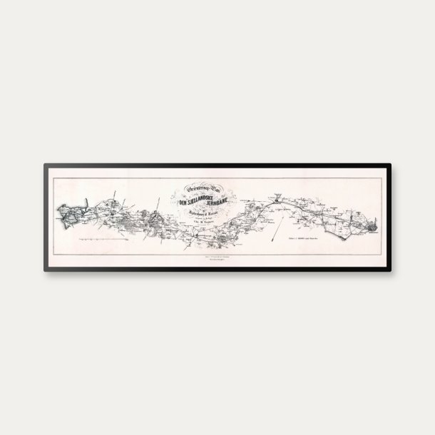 Sj�llandske Jernbane K�benhavn - Kors�r 1850-1860 - Historisk jernbanekort
