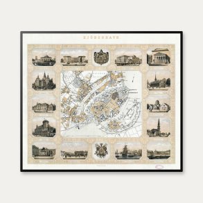 K�benhavn med den projekterede Nordbane 1861 - Historisk bykort