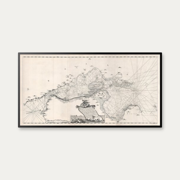 �resund 1775 - Historisk s�kort fra Kronborg til Stevns