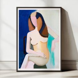 Siddende kvindelig model 1950 - Vilhelm Lundstr�m