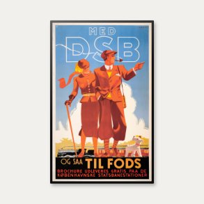 Med DSB - og s� til fods 1936 - Vandreplakat