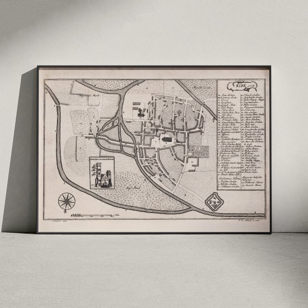 Ribe 1768 - Historisk bykort