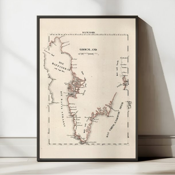 Grnland ca. 1825 - Tysk kort