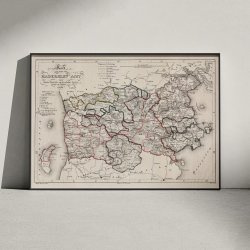 Haderslev Amt 1828 - Kort &amp; plakat