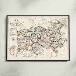 Haderslev Amt 1828 - Kort &amp; plakat