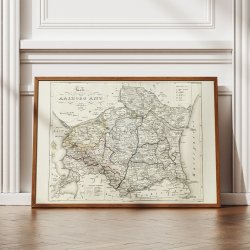 Kort over Aalborg Amt 1829 - Plakat