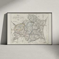 Kort over Aalborg Amt 1829 - Plakat