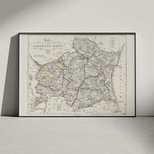 Kort over Aalborg Amt 1829 - Plakat