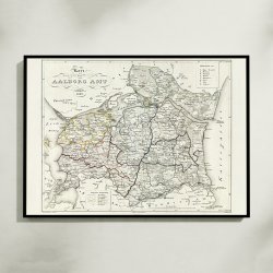 Kort over Aalborg Amt 1829 - Plakat