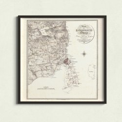 Kaart over Kjbenhavns Omegn 1830 - Plakat