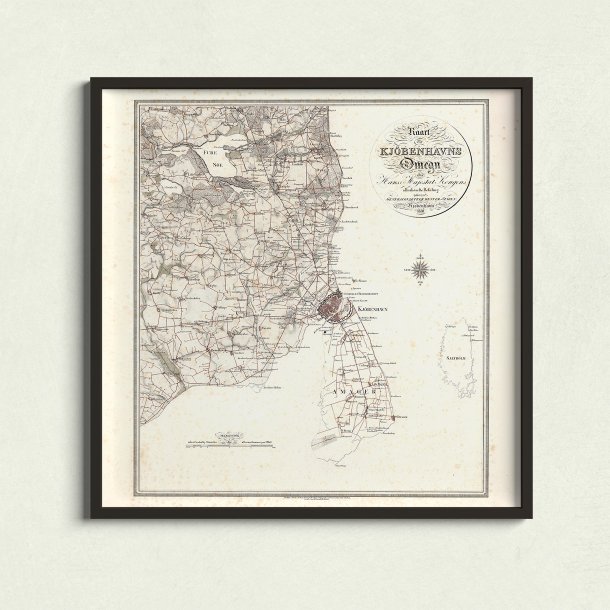 Kaart over Kjbenhavns Omegn 1830 - Plakat