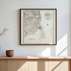 Kaart over Kjbenhavns Omegn 1830 - Plakat