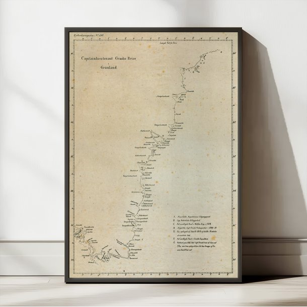 Ekspeditionskort 1830 - Capitaine Graahs rejse i stgrnland