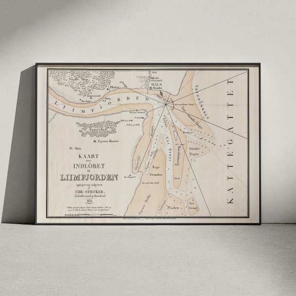 Indlbet til Limfjorden 1831 - Maritimt kort ved Hals
