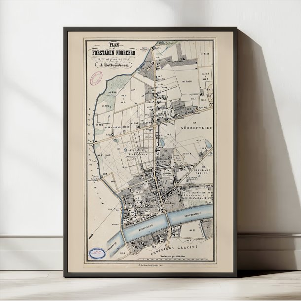 Plan over Nrrebro 1856 - Bykort