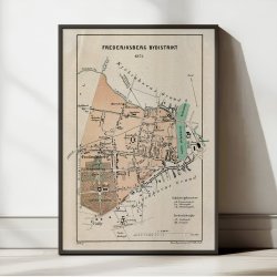 Frederiksberg Bydistrikt 1871 - Historisk bykort i farver