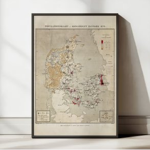 Populationskort over Danmark 1870