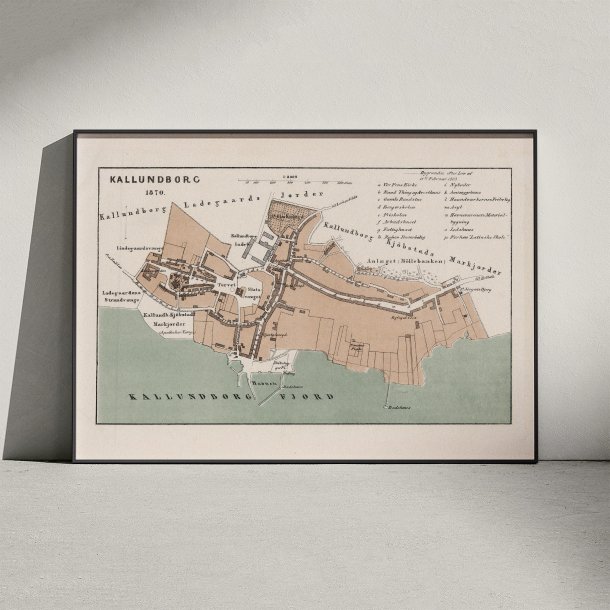 Kalundborg 1870 - Bykort i farver