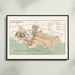 Kalundborg 1870 - Bykort i farver