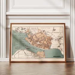 Nakskov, Vestlolland 1873 - Bykort i farver