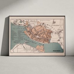 Nakskov, Vestlolland 1873 - Bykort i farver