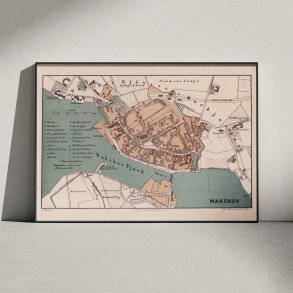 Nakskov, Vestlolland 1873 - Bykort i farver