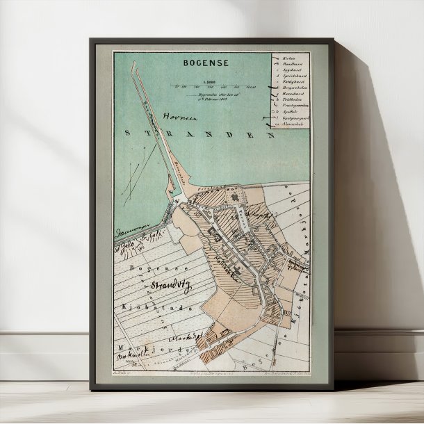 Bogense 1873 - Bykort i farver