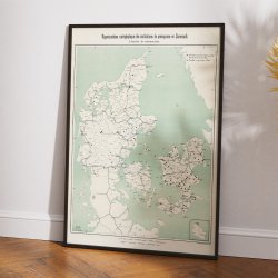 Danmark 1875 - Fransk-dansk institutionskort