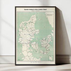 Danmark 1875 - Fransk-dansk institutionskort