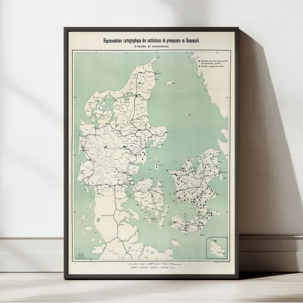 Danmark 1875 - Fransk-dansk institutionskort