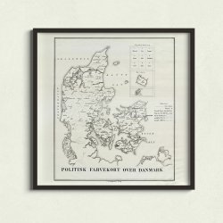 Politisk farvekort over Danmark 1875