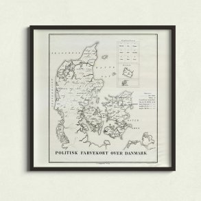 Politisk farvekort over Danmark 1875