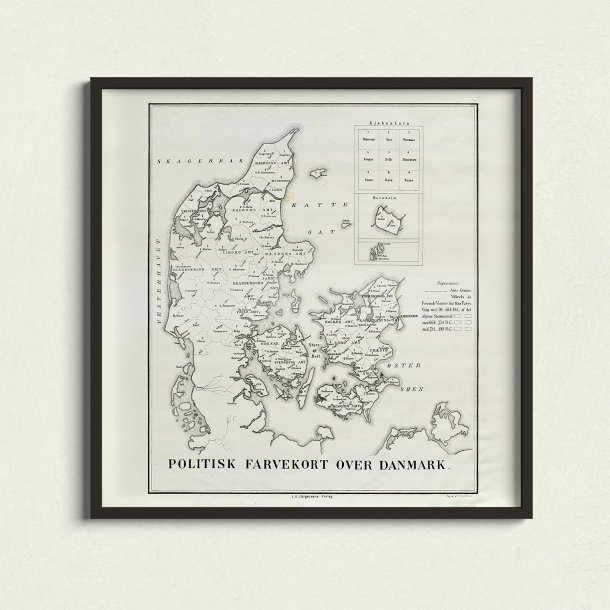 Politisk farvekort over Danmark 1875