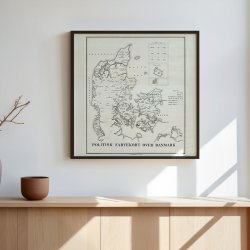 Politisk farvekort over Danmark 1875