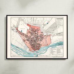 Randers 1875 - Bykort i farver