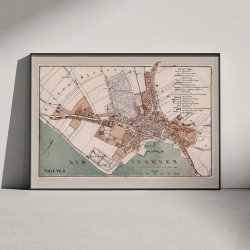 Thisted Bykort 1875 - Farvekort af A. Bull