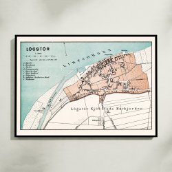 Lgstr by 1875 - Historisk bykort