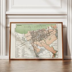 Aalborg 1875 - Farvekort med bygrnse