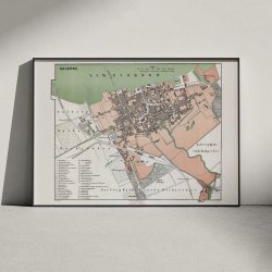 Aalborg 1875 - Farvekort med bygrnse