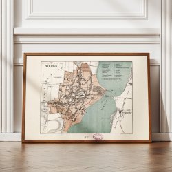 Viborg 1875 - Litografisk bykort